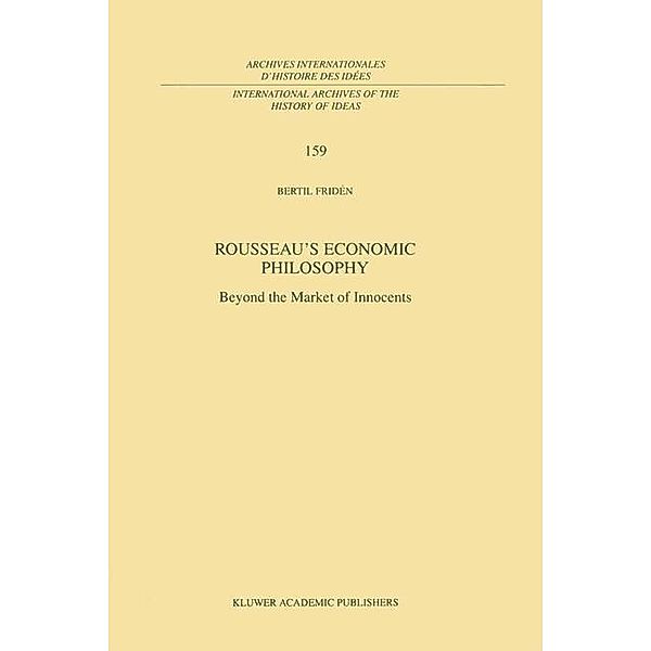 Rousseau's Economic Philosophy, Bertil Fridén