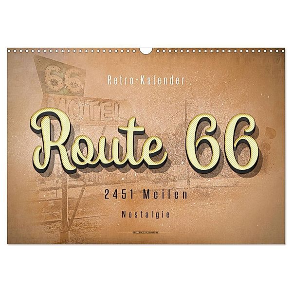 Route 66 - 2451 Meilen Nostalgie (Wandkalender 2024 DIN A3 quer), CALVENDO Monatskalender, Peter Roder