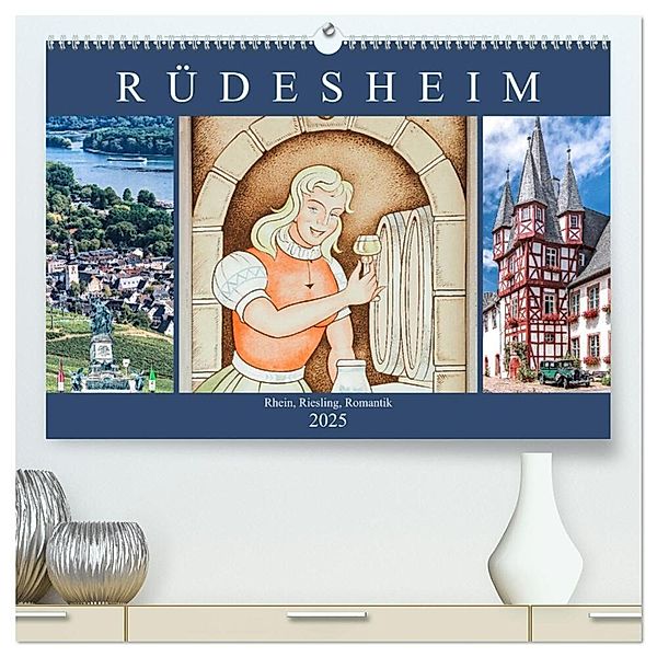 Rüdesheim - Rhein, Riesling, Romantik (hochwertiger Premium Wandkalender 2025 DIN A2 quer), Kunstdruck in Hochglanz, Calvendo, Dieter Meyer