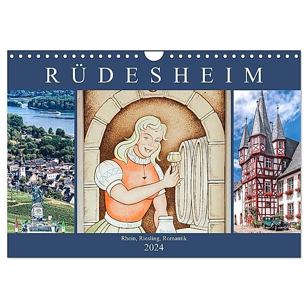 Rüdesheim - Rhein, Riesling, Romantik (Wandkalender 2024 DIN A4 quer), CALVENDO Monatskalender, Dieter Meyer