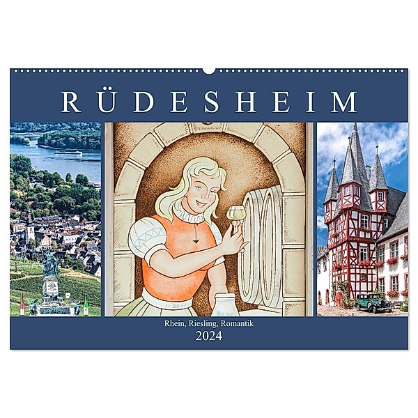 Rüdesheim - Rhein, Riesling, Romantik (Wandkalender 2024 DIN A2 quer), CALVENDO Monatskalender, Dieter Meyer