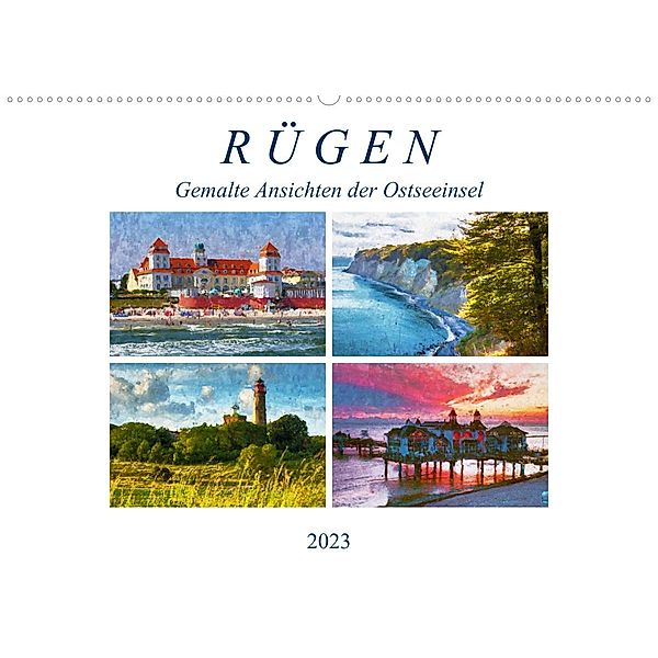 Rügen - Gemalte Ansichten der Ostseeinsel (Wandkalender 2023 DIN A2 quer), Anja Frost