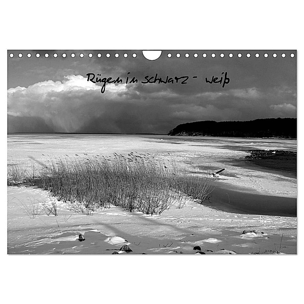 Rügen in schwarz-weiß (Wandkalender 2024 DIN A4 quer), CALVENDO Monatskalender, Antje Schmidt