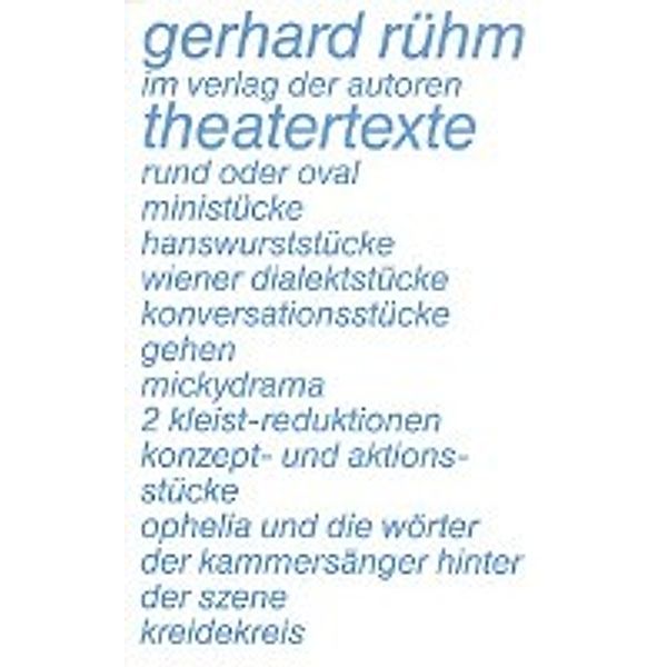 Rühm, G: Theatertexte, Gerhard Rühm