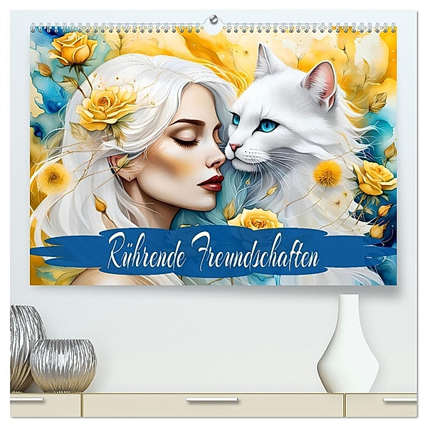 Rührende Freundschaften (hochwertiger Premium Wandkalender 2025 DIN A2 quer), Kunstdruck in Hochglanz, Calvendo, Dusanka Djeric