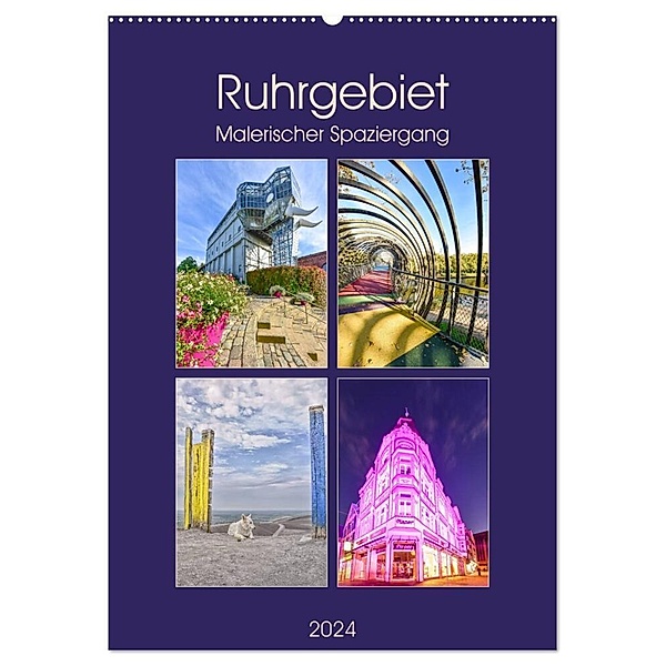 Ruhrgebiet - Malerischer Spaziergang (Wandkalender 2024 DIN A2 hoch), CALVENDO Monatskalender, Bettina Hackstein
