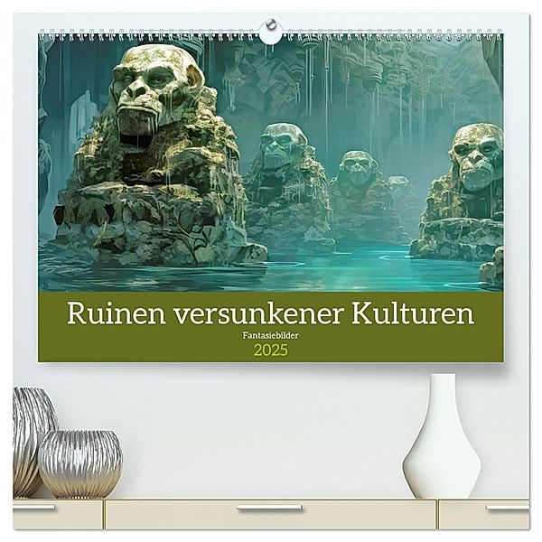 Ruinen versunkener Kulturen - Fantasiebilder (hochwertiger Premium Wandkalender 2025 DIN A2 quer), Kunstdruck in Hochglanz, Calvendo, Liselotte Brunner-Klaus