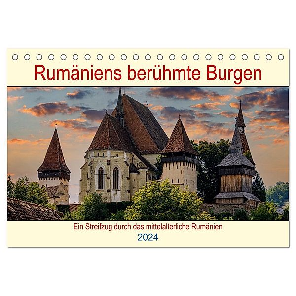 Rumäniens berühmte Burgen (Tischkalender 2024 DIN A5 quer), CALVENDO Monatskalender, Roland Brack