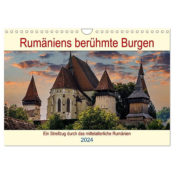 Rumäniens berühmte Burgen (Wandkalender 2024 DIN A4 quer), CALVENDO Monatskalender, Roland Brack