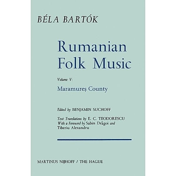Rumanian Folk Music / Bartok Archives Studies in Musicology Bd.5, Bela Bartok