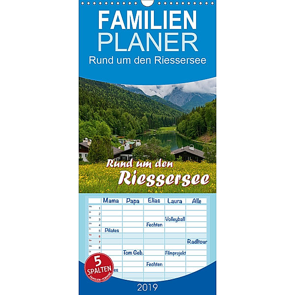 Rund um den Riessersee - Familienplaner hoch (Wandkalender 2019 , 21 cm x 45 cm, hoch), Dieter-M. Wilczek