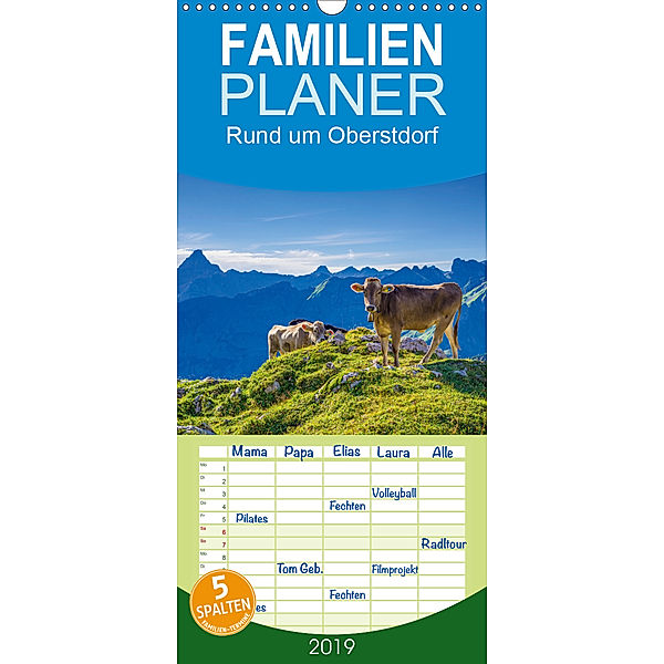 Rund um Oberstdorf - Familienplaner hoch (Wandkalender 2019 , 21 cm x 45 cm, hoch), Walter G. Allgöwer