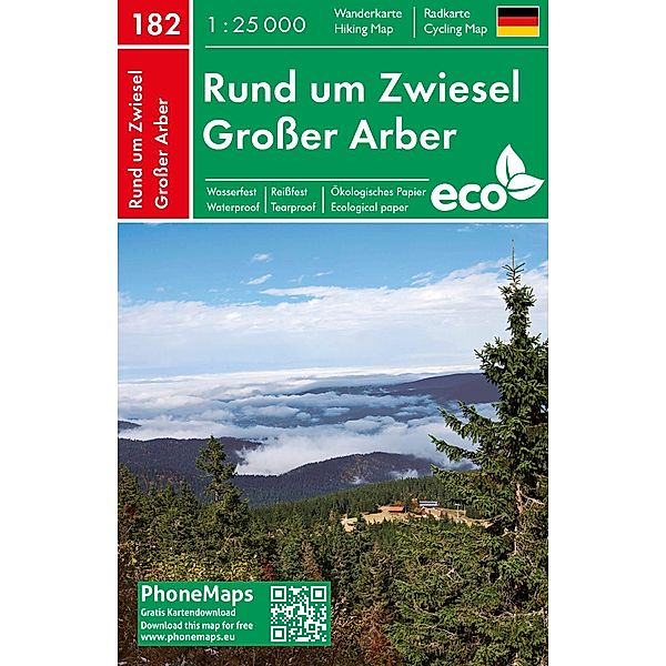 Rund um Zwiesel, Grosser Arber, Wander - Radkarte 1 : 25 000