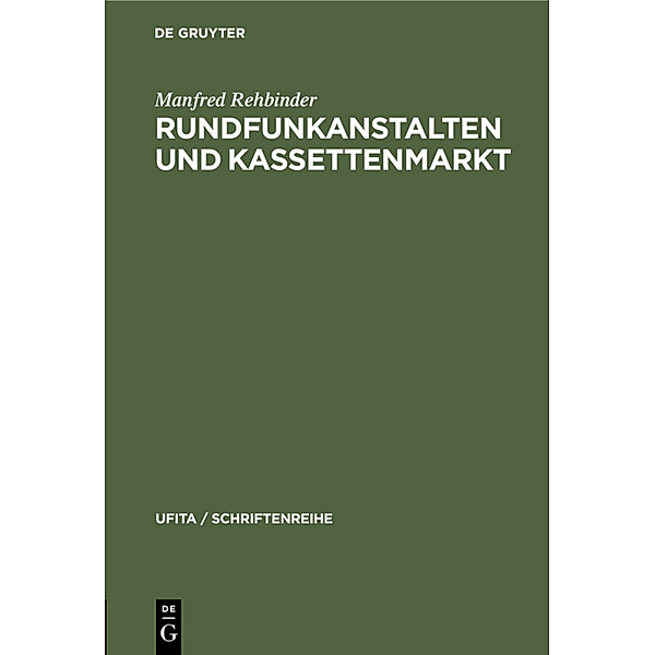 Rundfunkanstalten und Kassettenmarkt, Manfred Rehbinder