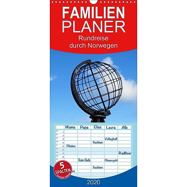 Rundreise durch Norwegen - Familienplaner hoch (Wandkalender 2020 , 21 cm x 45 cm, hoch), Janet Worg-Matthes