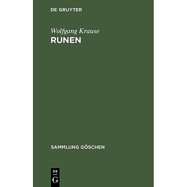 Runen / Sammlung Göschen Bd.1244/1244a, Wolfgang Krause