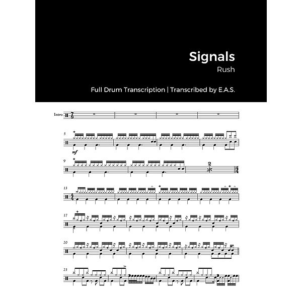 Rush - Signals (Full Album Drum Transcriptions) / Full Album Drum Transcriptions, Evan Aria Serenity