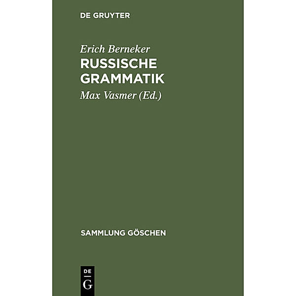 Russische Grammatik, Erich Berneker