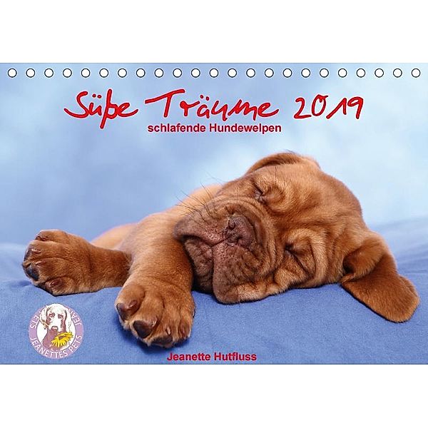 S??e Tr?ume 2019 - schlafende Hundewelpen (Tischkalender 2019 DIN A5 quer), Jeanette Hutfluss