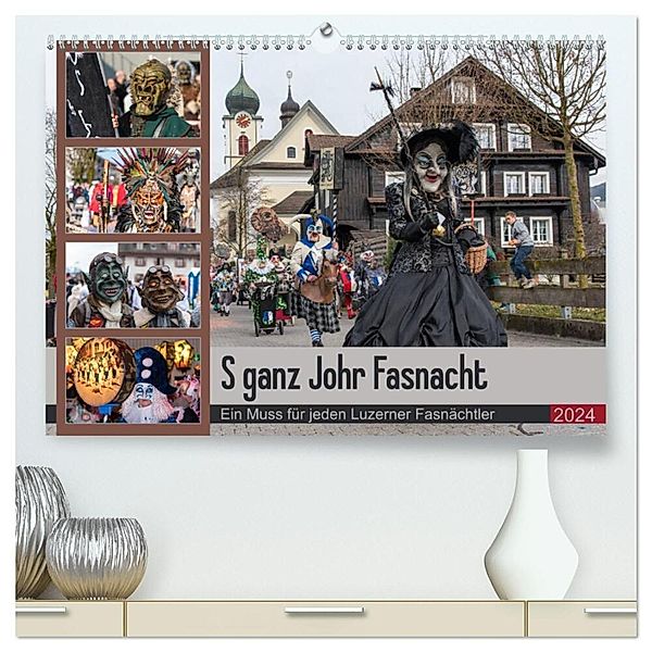 S ganz Johr Fasnacht (hochwertiger Premium Wandkalender 2024 DIN A2 quer), Kunstdruck in Hochglanz, Norbert W. Saul
