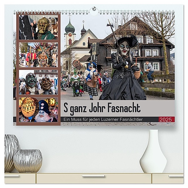 S ganz Johr Fasnacht (hochwertiger Premium Wandkalender 2025 DIN A2 quer), Kunstdruck in Hochglanz, Calvendo, Norbert W. Saul