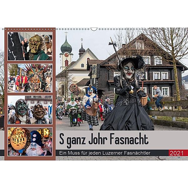 S ganz Johr FasnachtCH-Version (Wandkalender 2021 DIN A2 quer), Norbert W. Saul