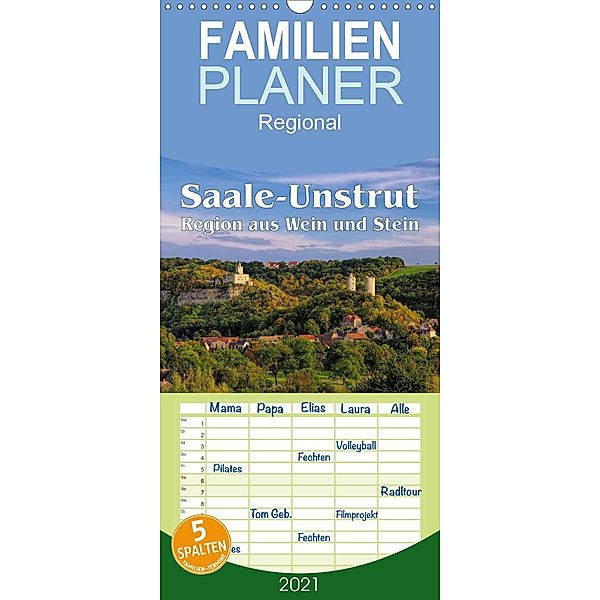 Saale-Unstrut - Region aus Wein und Stein - Familienplaner hoch (Wandkalender 2021 , 21 cm x 45 cm, hoch), LianeM