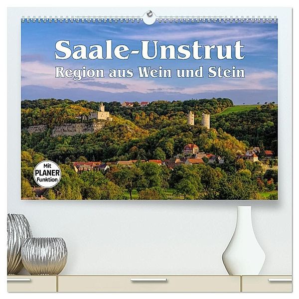 Saale-Unstrut - Region aus Wein und Stein (hochwertiger Premium Wandkalender 2024 DIN A2 quer), Kunstdruck in Hochglanz, LianeM