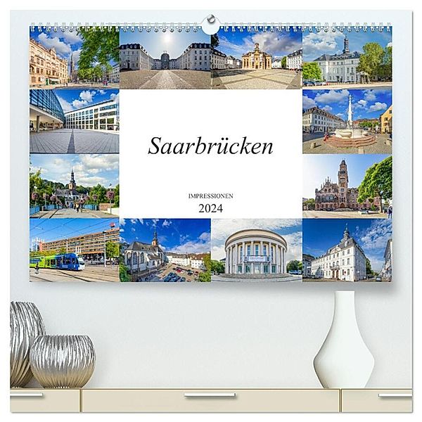 Saarbrücken Impressionen (hochwertiger Premium Wandkalender 2024 DIN A2 quer), Kunstdruck in Hochglanz, Dirk Meutzner