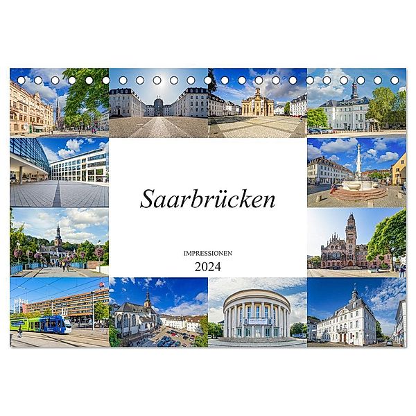 Saarbrücken Impressionen (Tischkalender 2024 DIN A5 quer), CALVENDO Monatskalender, Dirk Meutzner