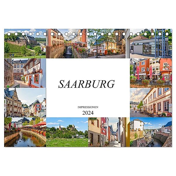 Saarburg Impressionen (Tischkalender 2024 DIN A5 quer), CALVENDO Monatskalender, Dirk Meutzner