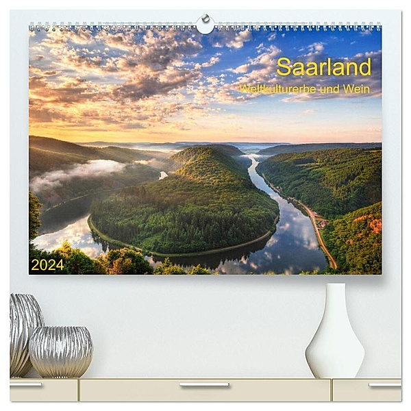 Saarland Weltkulturerbe und Wein (hochwertiger Premium Wandkalender 2024 DIN A2 quer), Kunstdruck in Hochglanz, Prime Selection