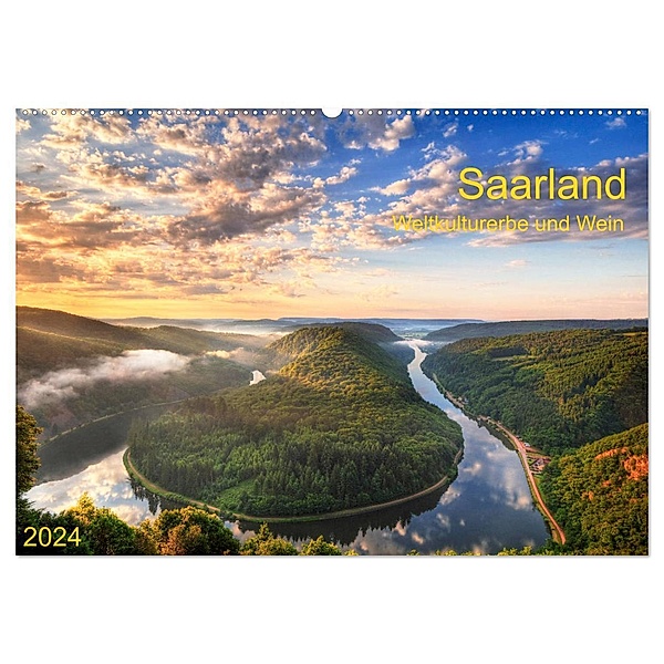 Saarland Weltkulturerbe und Wein (Wandkalender 2024 DIN A2 quer), CALVENDO Monatskalender, Prime Selection