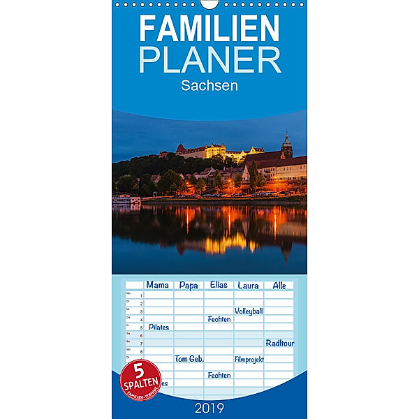 Sachsen - Familienplaner hoch (Wandkalender 2019 , 21 cm x 45 cm, hoch), Gunter Kirsch