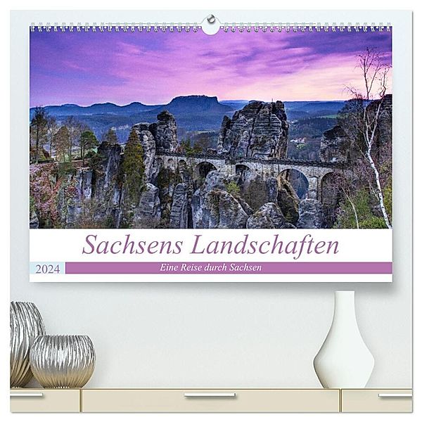 Sachsens Landschaften (hochwertiger Premium Wandkalender 2024 DIN A2 quer), Kunstdruck in Hochglanz, Mario Koch Fotografie