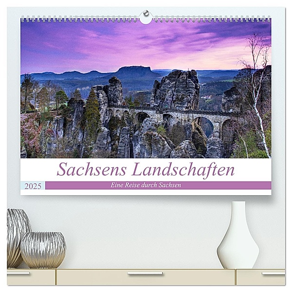 Sachsens Landschaften (hochwertiger Premium Wandkalender 2025 DIN A2 quer), Kunstdruck in Hochglanz, Calvendo, Mario Koch Fotografie