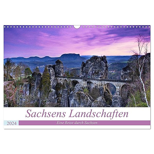 Sachsens Landschaften (Wandkalender 2024 DIN A3 quer), CALVENDO Monatskalender, Mario Koch Fotografie