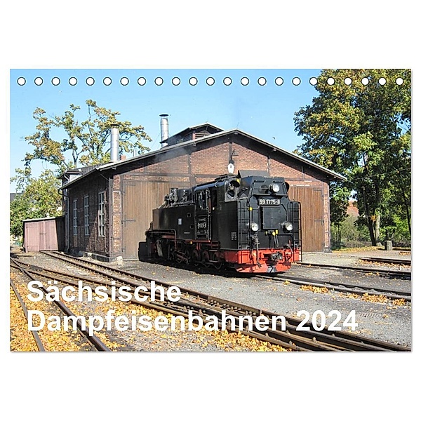 Sächsische Dampfeisenbahnen 2024 (Tischkalender 2024 DIN A5 quer), CALVENDO Monatskalender, Markus Pfetzing