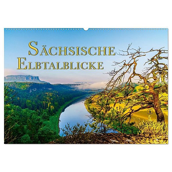 Sächsische Elbtalblicke (Wandkalender 2024 DIN A2 quer), CALVENDO Monatskalender, Norbert Jentzsch