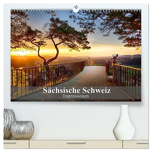 Sächsische Schweiz - Impressionen (hochwertiger Premium Wandkalender 2025 DIN A2 quer), Kunstdruck in Hochglanz, Calvendo, Dirk Meutzner