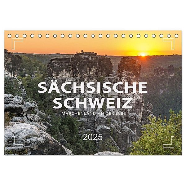 SÄCHSISCHE SCHWEIZ - Märchenland an der Elbe (Tischkalender 2025 DIN A5 quer), CALVENDO Monatskalender, Calvendo, Mario Weigt