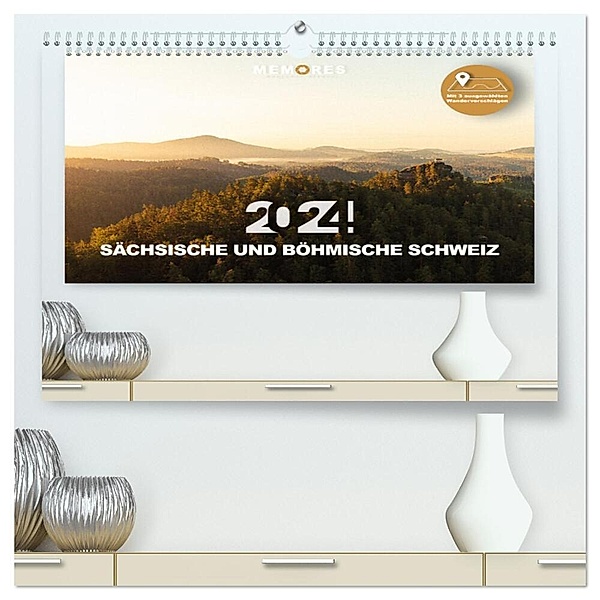 Sächsische und Böhmische Schweiz (hochwertiger Premium Wandkalender 2024 DIN A2 quer), Kunstdruck in Hochglanz, Benjamin Bisanz