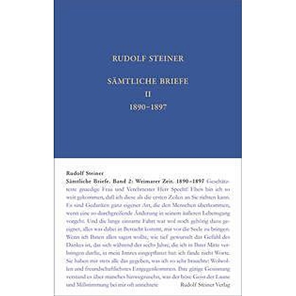 Sämtliche Briefe, Rudolf Steiner