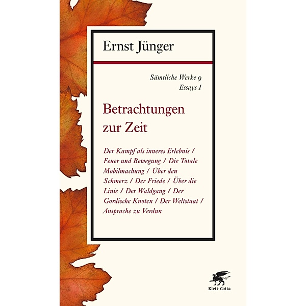 Sämtliche Werke - Band 9, Ernst Jünger