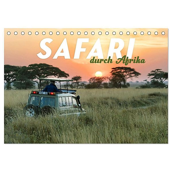 Safari durch Afrika (Tischkalender 2024 DIN A5 quer), CALVENDO Monatskalender, Happy Monkey