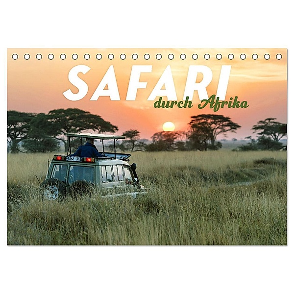 Safari durch Afrika (Tischkalender 2025 DIN A5 quer), CALVENDO Monatskalender, Calvendo, Happy Monkey