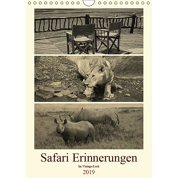Safari Erinnerungen im Vintage-Look (Wandkalender 2019 DIN A4 hoch), Susan Michel/CH