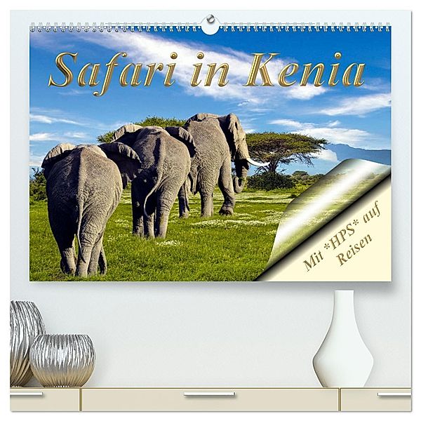 Safari in Kenia (hochwertiger Premium Wandkalender 2025 DIN A2 quer), Kunstdruck in Hochglanz, Calvendo, Heinz-Peter Schwerin