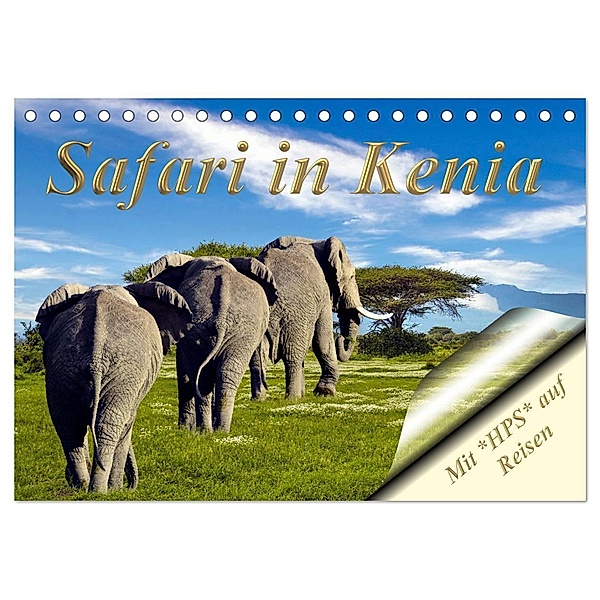 Safari in Kenia (Tischkalender 2025 DIN A5 quer), CALVENDO Monatskalender, Calvendo, Heinz-Peter Schwerin