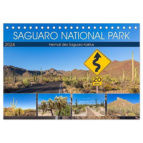 SAGUARO NATIONAL PARK Heimat des Saguaro-Kaktus (Tischkalender 2024 DIN A5 quer), CALVENDO Monatskalender, Melanie Viola